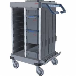 Reng&oslash;ringsvogn, Vileda Origo 2 Ready-to-Go, CX, 83x60x112cm, gr&aring;, aluminium/PA/PP/st&aring;l, til fugtsystem, med tilbeh&oslash;r *Denne vare tages ikke retur*