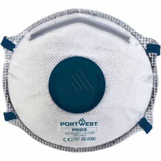 &Aring;ndedr&aelig;tsv&aelig;rn, PP, FFP2, med ventil, aktivt kulfilter, engangs