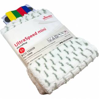 Moppe, Vileda UltraSpeed Mini, hvid, mikrofiber, 30 cm, lommer, 2 stk.