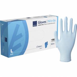 Unders&oslash;gelseshandske, L, bl&aring;, nitril, COATS, pudderfri