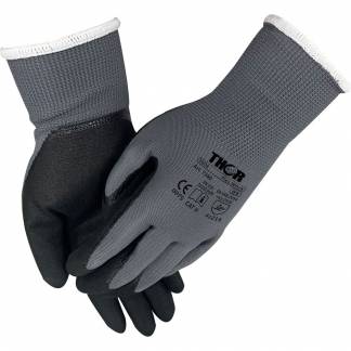 Fingerdyppet nitrilhandske, THOR Flex Work, 10/XL, sort, nitril/polyester