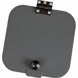 L&aring;g, 20,5x18,3x2,5cm, gr&aring;, pulverlakeret st&aring;l, kvadratisk, med softclose *Denne vare tages ikke retur*