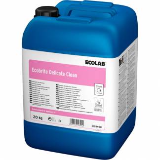 T&oslash;jvask, Ecolab Ecobrite Delicate Clean, 20 l, flydende, uld- og sk&aring;nevask, uden farve, med parfume