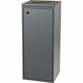 Affaldsspand, Tina Trolleys, gr&aring;, pulverlakeret st&aring;l, 100 l, med l&aring;g med sliske til papir *Denne vare tages ikke retur*