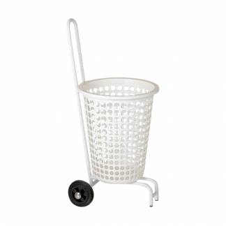 Vaskerivogn, Tina Trolleys, m. h&aring;ndtag og 60 ltr. kurv