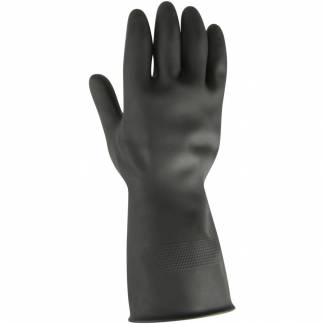 Latexhandske, THOR Black Heavy Duty, M, sort, latex, indvendig velourisering