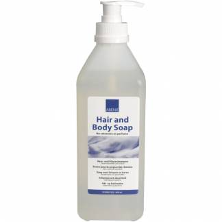 Hår- og Bodyshampoo, ABENA, 600 ml, uden farve og parfume