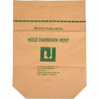 Papirs&aelig;k, 110 l, brun, papir, 70x100+25cm, med PE-bel&aelig;gning