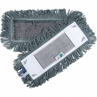 T&oslash;r-, fugt- og v&aring;dmoppe, gr&aring;, polyester/viskose, 40 cm, med lommer