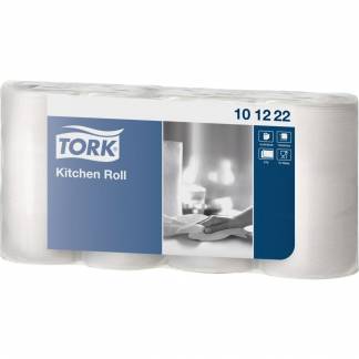 Køkkenrulle, Tork Plus, 2-lags, 16,6m x 20,9cm , Ø10,4cm, hvid, blandingsfibre