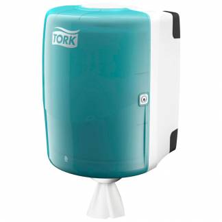 Dispenser, Tork W2, Maxi, 30,2x32,8x44,7cm, turkis, plast, til håndklæderuller med centertræk *Denne vare tages ikke retur*