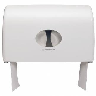 Dispenser, Kimberly-Clark Aquarius, Mini, 12,3x45,9x29,2cm, hvid, plast, til 2 ruller mini jumboruller *Denne vare tages ikke retur*