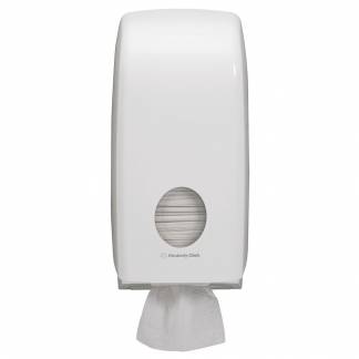 Dispenser, Kimberly-Clark Aquarius, Mini, 12,3x16,9x34,1cm, hvid, plast, til toiletpapir i ark *Denne vare tages ikke retur*