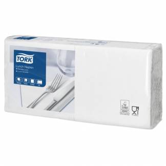 Frokostserviet, Tork Advanced, 2-lags, 1/4 fold, 33x33cm, hvid, nyfiber