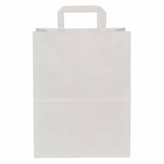 B&aelig;repose, 26x14x34cm, 16 l, hvid, papir, med hank