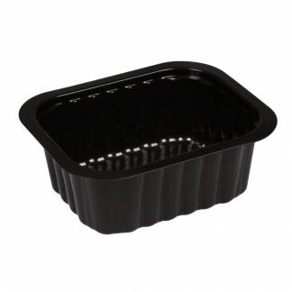 Plastbakke, 13,8x11,4x5,3cm, 470 ml, sort, PP, 1-rums *Denne vare tages ikke retur*