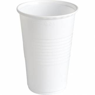 Drikkebæger, ABENA Gastro, 9,8cm, Ø7cm, 20 cl, 23 cl, hvid, PP, m/riller