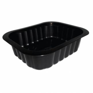 Plastbakke, Duni, 13,8x11,4x3,5cm, 350 ml, sort, PP, 1-rums *Denne vare tages ikke retur*