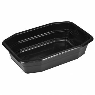 Plastbakke, Duni, 21,5x14,8x5cm, 1000 ml, sort, PP, 1-rums *Denne vare tages ikke retur*