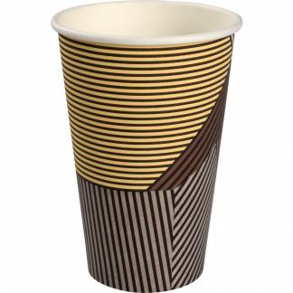 Kaffebæger Lines, ABENA Gastro, 11,5cm, Ø8cm, 33 cl, 36 cl, brun, pap/PE, 11 oz