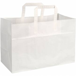 B&aelig;repose, 35x17x24,5cm, 17 l, hvid, papir, med hank