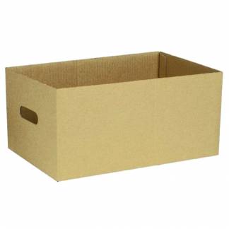 Transportkasse, 38x24,5x25cm, brun, pap, 1-rums, med h&aring;ndtag