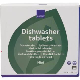 Opvasketabs, ABENA, mini, vandopløselig folie, uden klor, farve og parfume, 100stk