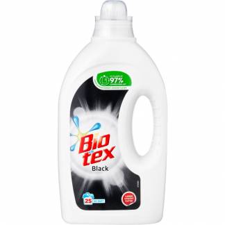 Tøjvask, Bio-tex Black, 1,25 l, flydende, sort, med farve og parfume