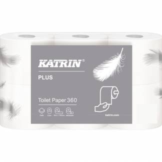 Toiletpapir, Katrin Plus, 2-lags, 50m x 10,4cm , Ø11,6cm, hvid, nyfiber