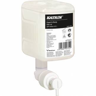 Hår og bodyshampoo, Katrin, 500 ml, med parfume,0,6 ml pr. dosering