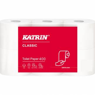 Toiletpapir, Katrin Classic, 2-lags, 48m x 9,8cm , Ø11,8cm, hvid, blandingsfibre *Denne vare tages ikke retur*