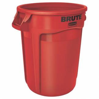 Affaldsspand, Rubbermaid Brute, rød, PE, 121 l *Denne vare tages ikke retur*