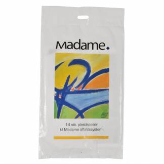 Madamepose, 5 l, hvid, LDPE/genanvendt, kunstmotiv, 25x37cm, med huller til holder