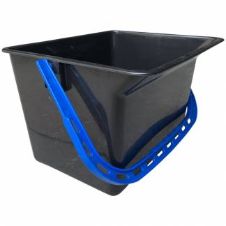 Inventarspand, 36x28x22,5cm, 12 l, sort, plast, med blå hank