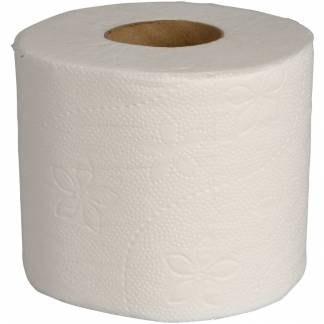 Toiletpapir, neutral, 2-lags, 44m x 9,5cm , Ø12cm, hvid, nyfiber