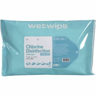 Overfladedesinfektion, Wet Wipe, Maxi, 43x30cm, med 2000 ppm aktiv klor, vand, 5 stk.