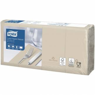 Frokostserviet, Tork Advanced, 2-lags, 1/8 fold, 33x33cm, natur, genanvendt papir *Denne vare tages ikke retur*