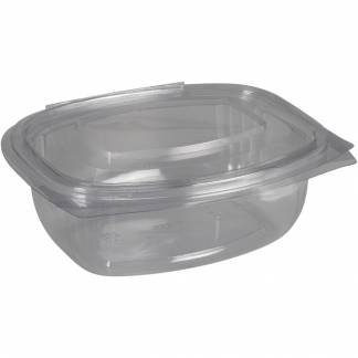 Salatb&aelig;ger, ABENA Cater-Line, 15,5x13x5,5cm, 500 ml, klar, PET/RPET, 80 % RPET + 20 % PET, med h&aelig;ngslet l&aring;g, rektangul&aelig;r