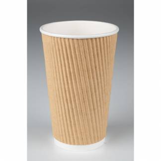 Kaffebæger, ABENA Gastro, 13,5cm, Ø9cm, 48 cl, brun, pap/PE, 16 oz, ripple wall