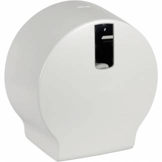 Dispenser, Classic Recycled, Mini, 12x26x26cm, Ø20cm, hvid, plast, til mini jumboruller, restrullefunktion