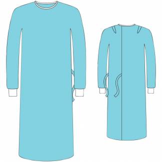 Operationskittel, Barrier Classic, XL-L, 145cm, gr&oslash;n, SMS, SP, med bindeb&aring;nd, steril, engangs *Denne vare tages ikke retur*