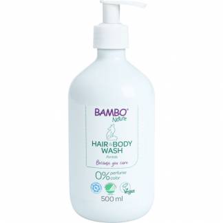 Hair & Bodywash, Bambo Nature, 500 ml, uden farve og parfume