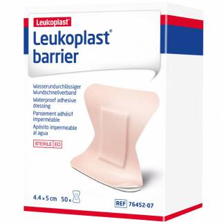 Hæfteplaster, Leukoplast Barrier, 5x4,4cm, beige, fingertip, vandfast, steril *Denne vare tages ikke retur*