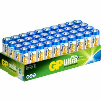 Batteri, GP Ultra Plus, Alkaline, AA, 1,5V, 40-pak