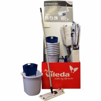 Display, Vileda UltraSpeed Mini, 59,9x39,9x125,3cm, 10 l, grå, aluminium/PA/PE/PP, indeholder 8 kit *Denne vare tages ikke retur*