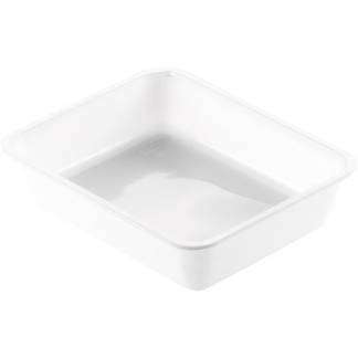 Plastbakke, 22,5x17,5x5,4cm, 1500 ml, hvid, CPET, 1-rums *Denne vare tages ikke retur*