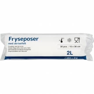 Frysepose, 2 l, klar, LDPE/virgin, 15x35,6cm