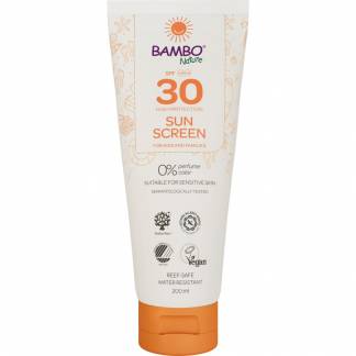 Sollotion, Bambo Nature, 200 ml, SPF 30, uden farve og parfume, 23% fedt, SCA