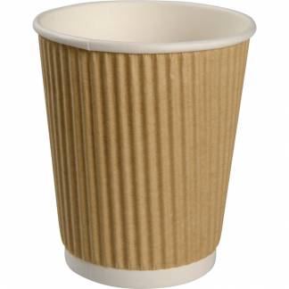 Kaffebæger, ABENA Gastro, 9cm, Ø8cm, 24 cl, brun, pap/PE, 8 oz, ripple wall