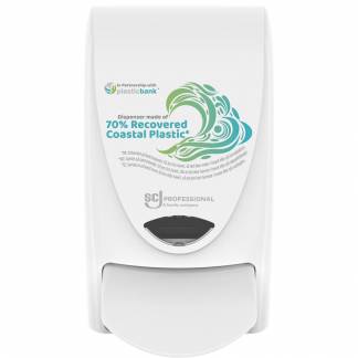 Dispenser, SCJ Professional Proline Wave, 1000 ml, hvid, plast, 70% Ocean plast, manuel *Denne vare tages ikke retur*